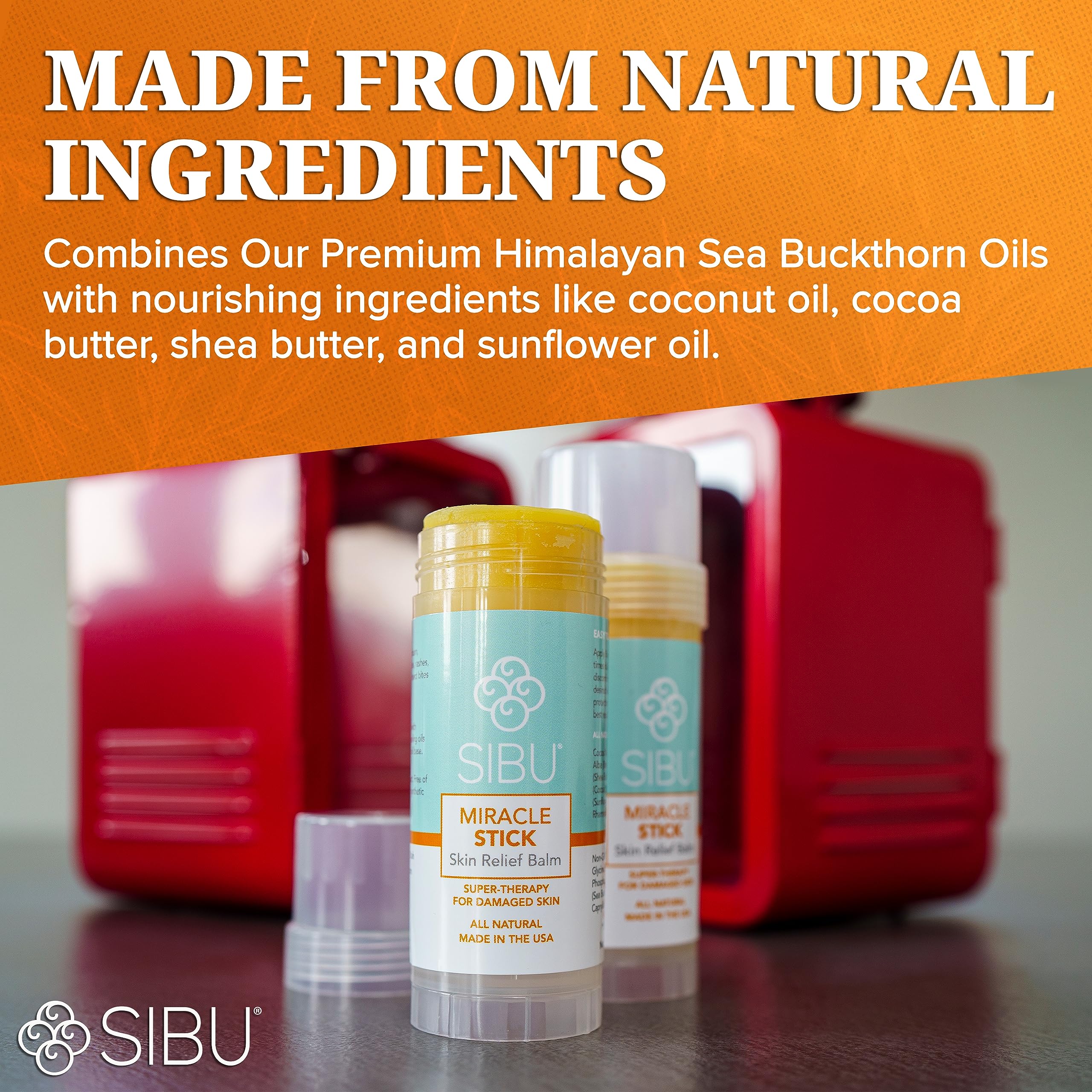 sibu Miracle Stick, Made with Premium Himalayan Sea Buckthorn (1-Year Supply) – Great for Dry Skin, Bug Bites, Sunburn, Windburn, and Chafing